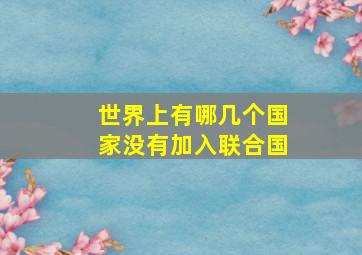 世界上有哪几个国家没有加入联合国