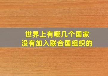 世界上有哪几个国家没有加入联合国组织的