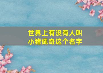 世界上有没有人叫小猪佩奇这个名字