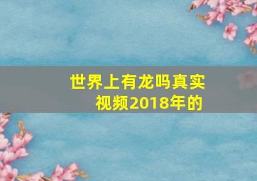 世界上有龙吗真实视频2018年的