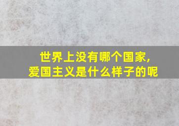 世界上没有哪个国家,爱国主义是什么样子的呢