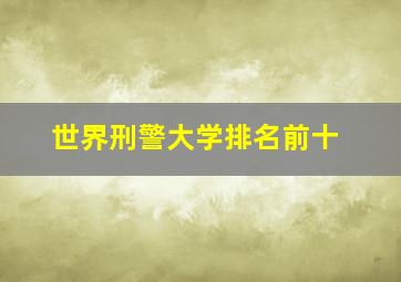 世界刑警大学排名前十