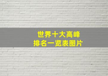 世界十大高峰排名一览表图片