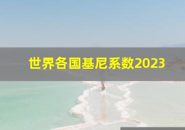 世界各国基尼系数2023