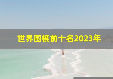 世界围棋前十名2023年