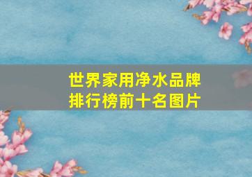 世界家用净水品牌排行榜前十名图片