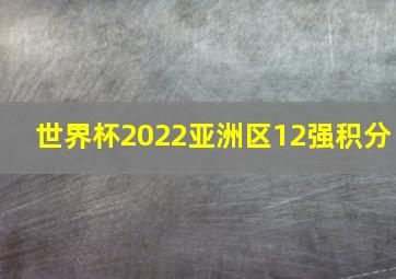 世界杯2022亚洲区12强积分