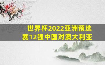 世界杯2022亚洲预选赛12强中国对澳大利亚