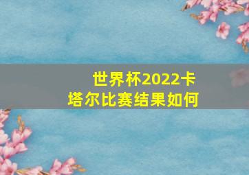 世界杯2022卡塔尔比赛结果如何