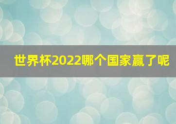 世界杯2022哪个国家赢了呢