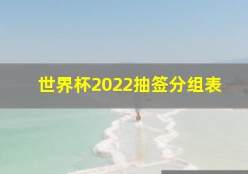 世界杯2022抽签分组表