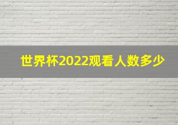 世界杯2022观看人数多少