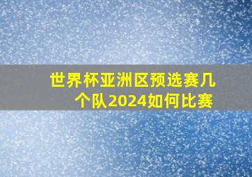 世界杯亚洲区预选赛几个队2024如何比赛