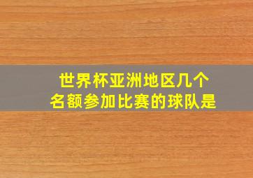 世界杯亚洲地区几个名额参加比赛的球队是