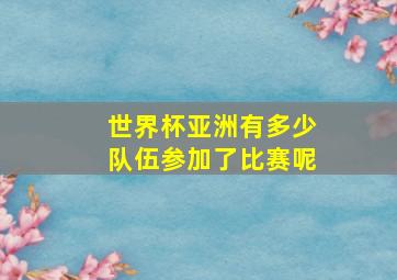 世界杯亚洲有多少队伍参加了比赛呢