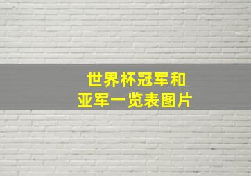 世界杯冠军和亚军一览表图片