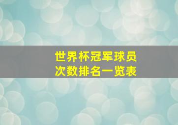 世界杯冠军球员次数排名一览表