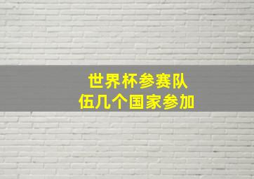 世界杯参赛队伍几个国家参加