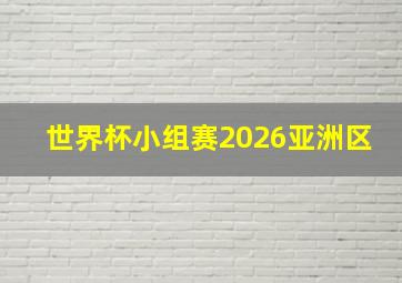 世界杯小组赛2026亚洲区