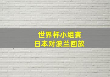 世界杯小组赛日本对波兰回放