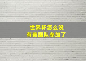 世界杯怎么没有美国队参加了