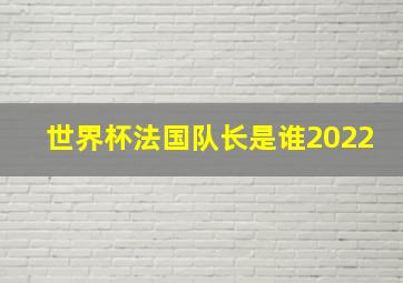 世界杯法国队长是谁2022