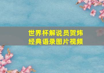 世界杯解说员贺炜经典语录图片视频