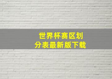 世界杯赛区划分表最新版下载