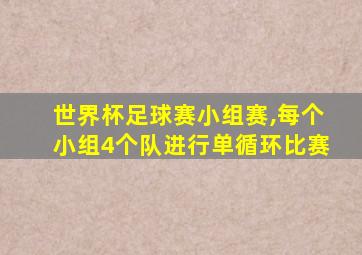 世界杯足球赛小组赛,每个小组4个队进行单循环比赛