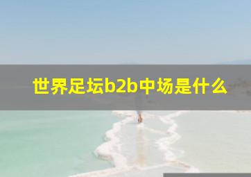 世界足坛b2b中场是什么