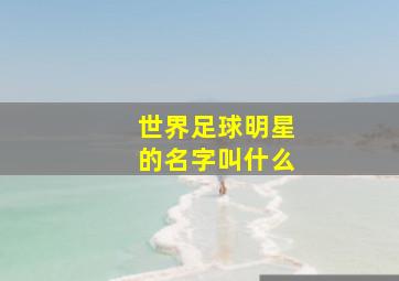 世界足球明星的名字叫什么