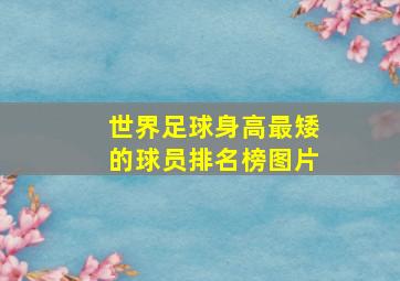 世界足球身高最矮的球员排名榜图片