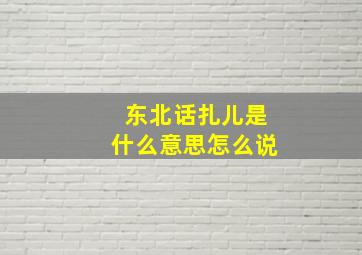 东北话扎儿是什么意思怎么说