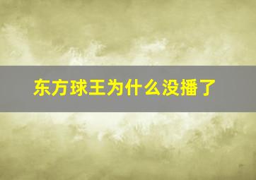 东方球王为什么没播了