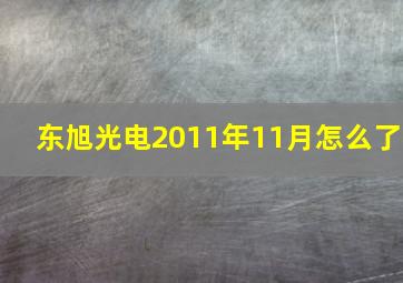 东旭光电2011年11月怎么了