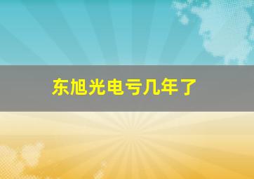 东旭光电亏几年了