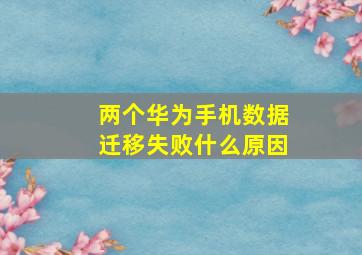 两个华为手机数据迁移失败什么原因