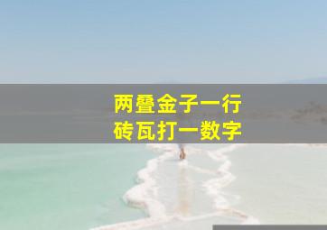 两叠金子一行砖瓦打一数字