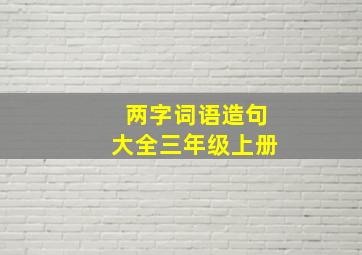 两字词语造句大全三年级上册