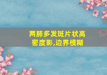 两肺多发斑片状高密度影,边界模糊