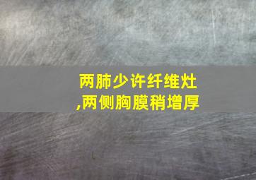 两肺少许纤维灶,两侧胸膜稍增厚