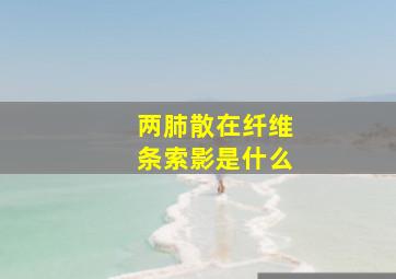 两肺散在纤维条索影是什么