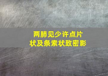 两肺见少许点片状及条索状致密影