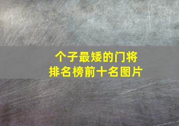 个子最矮的门将排名榜前十名图片