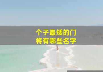 个子最矮的门将有哪些名字