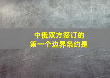 中俄双方签订的第一个边界条约是