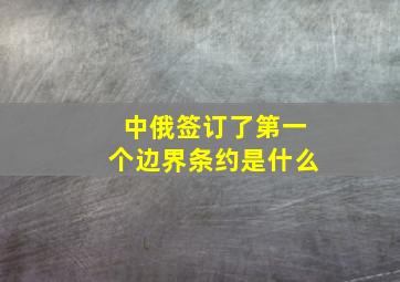 中俄签订了第一个边界条约是什么