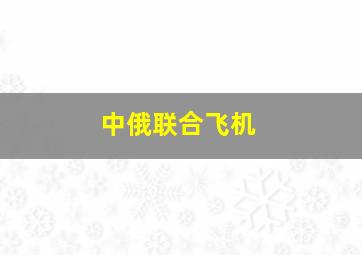 中俄联合飞机