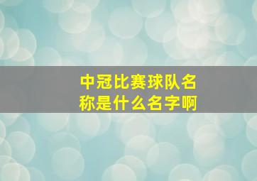 中冠比赛球队名称是什么名字啊