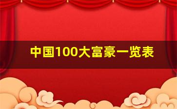 中国100大富豪一览表